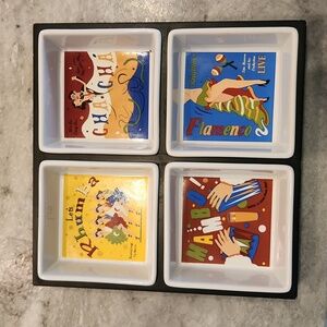 Pottery Barn "The Dance!" 4 snack bowls.